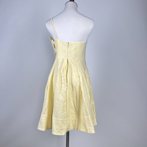 NWOT Farm Rio Lea One Shoulder Off-White Linen Blend Mini Dress Size L 3D Petal - Picture 7 of 14